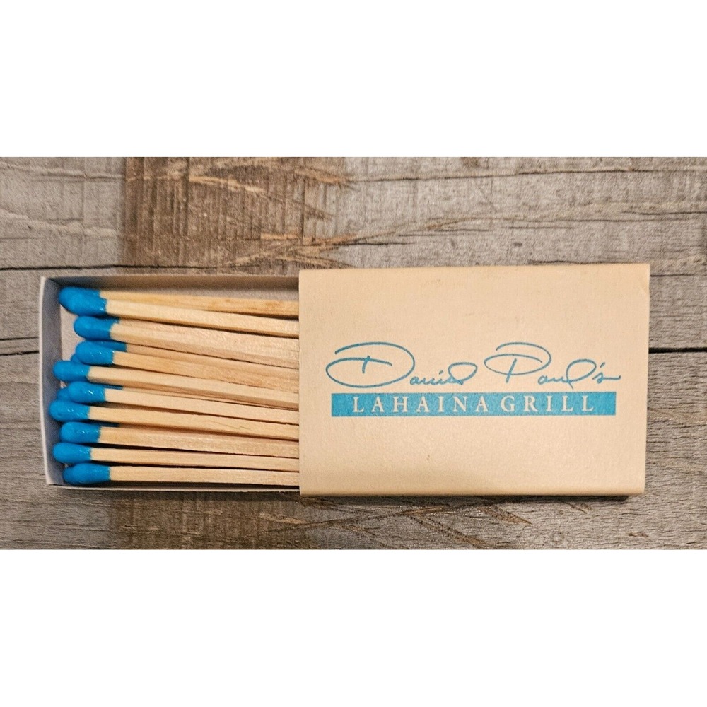 David Paul's Lahaina Grill Matchbox Blue Tip Matches Restaurant Souvenir